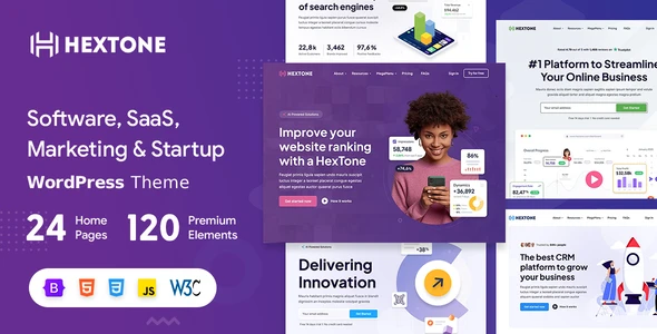 HexTone – Software, SaaS & Startup WordPress Theme