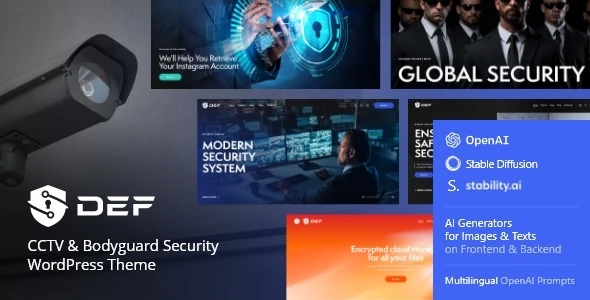 Def — CCTV Camera & Bodyguard Security WordPress Theme
