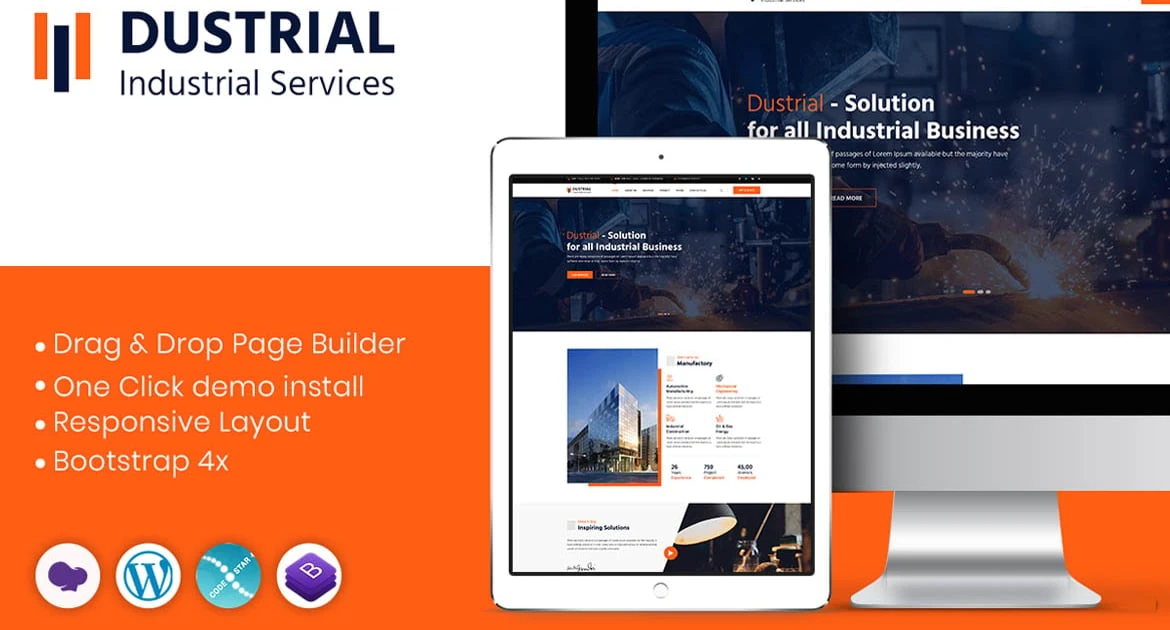 Dustrial – Factory & Industrial WordPress Theme