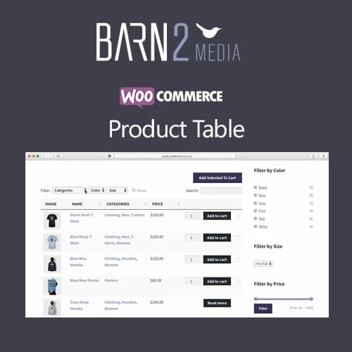 WooCommerce Product Table (By Barn2 Media)