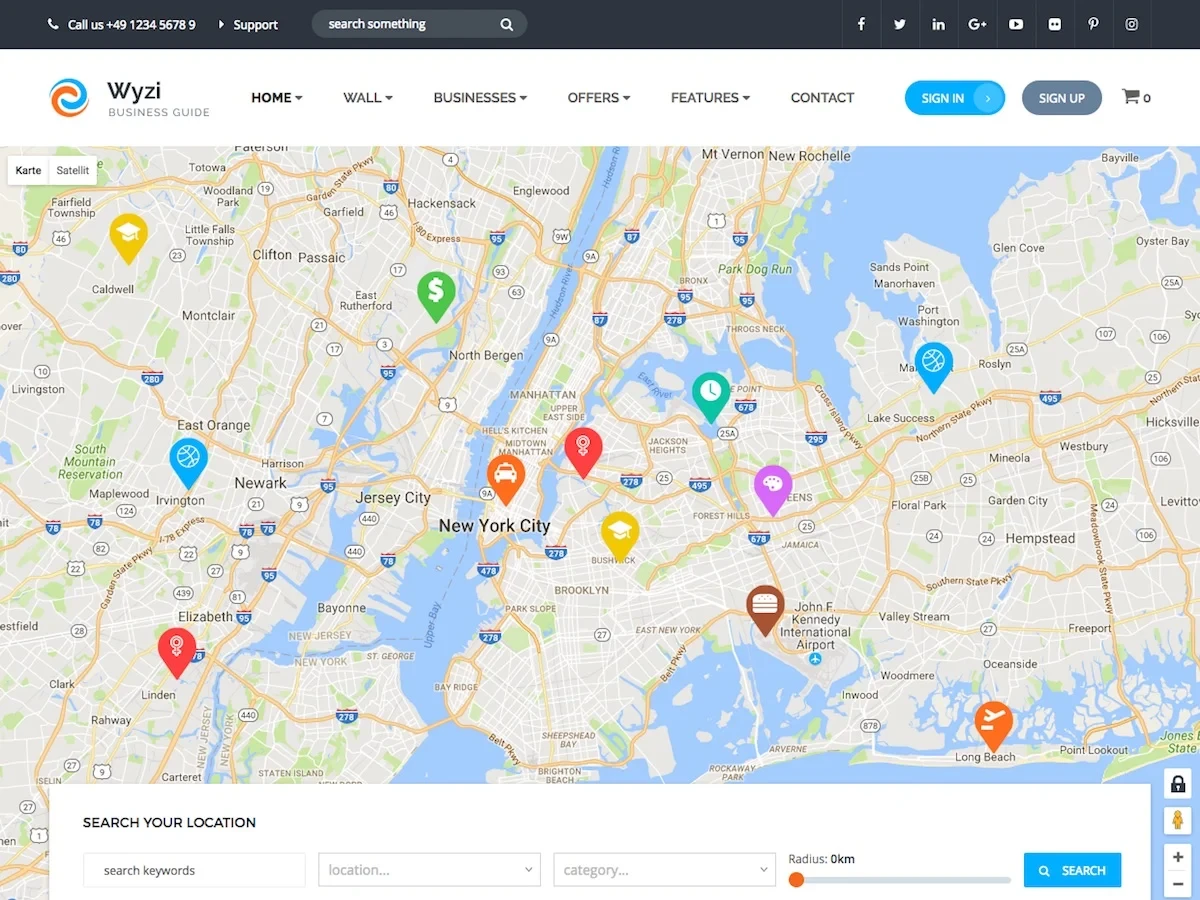 Wyzi – Business Finder WordPress Directory Listing Theme