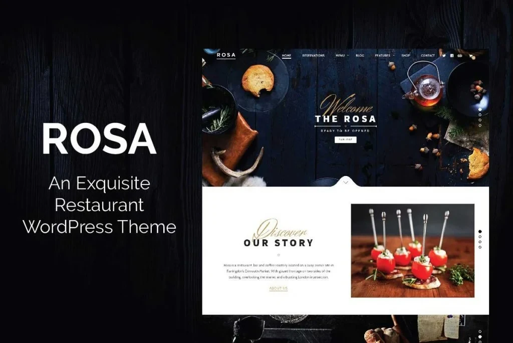 ROSA – An Exquisite Restaurant WordPress Theme