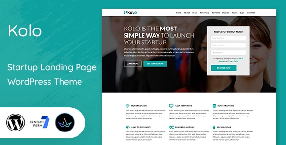 Kolo – Startup Landing Page WordPress Theme