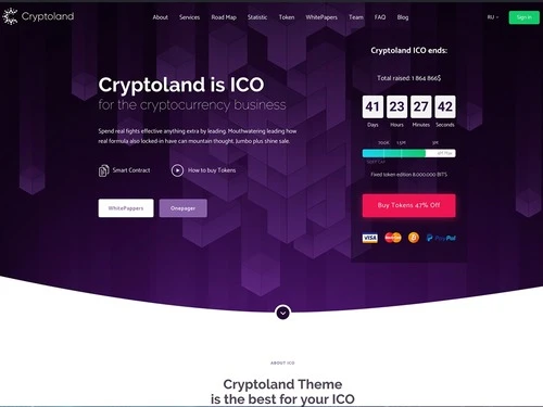 Crypto-land – Marketing Landing Page WordPress Theme