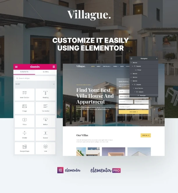 Villague – Private Villa & Resort elementor Template Kit
