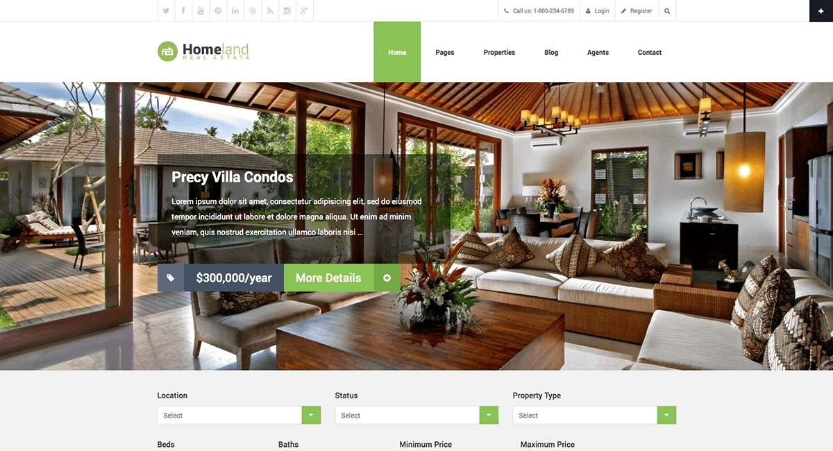 Homeland – Responsive Real Estate Theme for WordPress