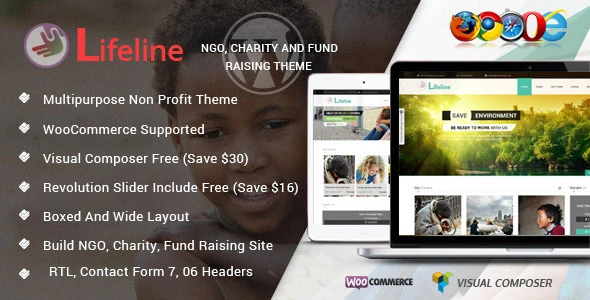 Lifeline – NGO Charity Fund Raising WordPress Theme