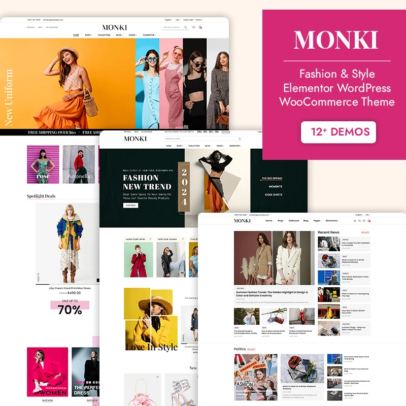 Monki – Elementor Fashion WooCommerce WordPress Theme