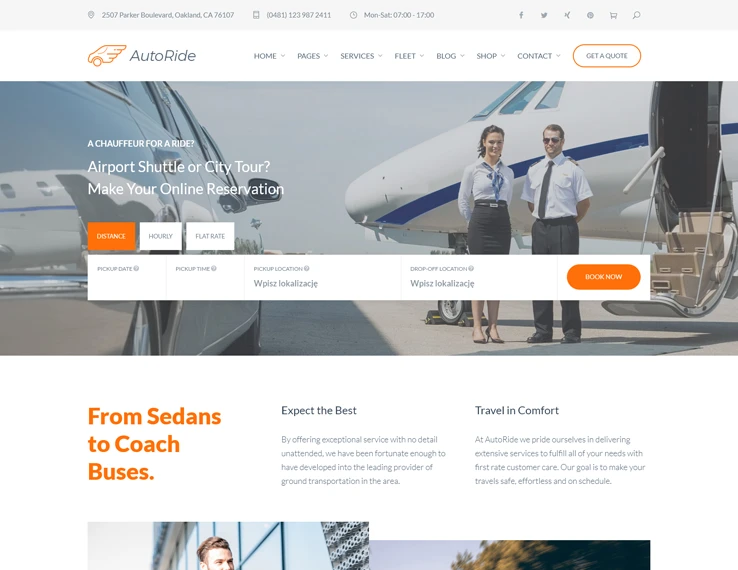 AutoRide – Chauffeur Limousine Booking WordPress Theme