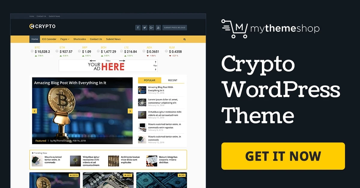 MyThemeShop Crypto Bitcoin & Cryptocurrency WordPress Theme
