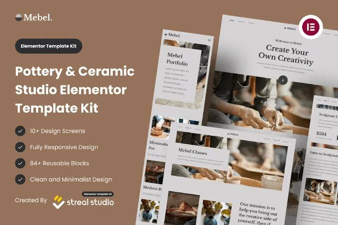 Mebel – Pottery & Ceramic Studio Elementor Template Kit